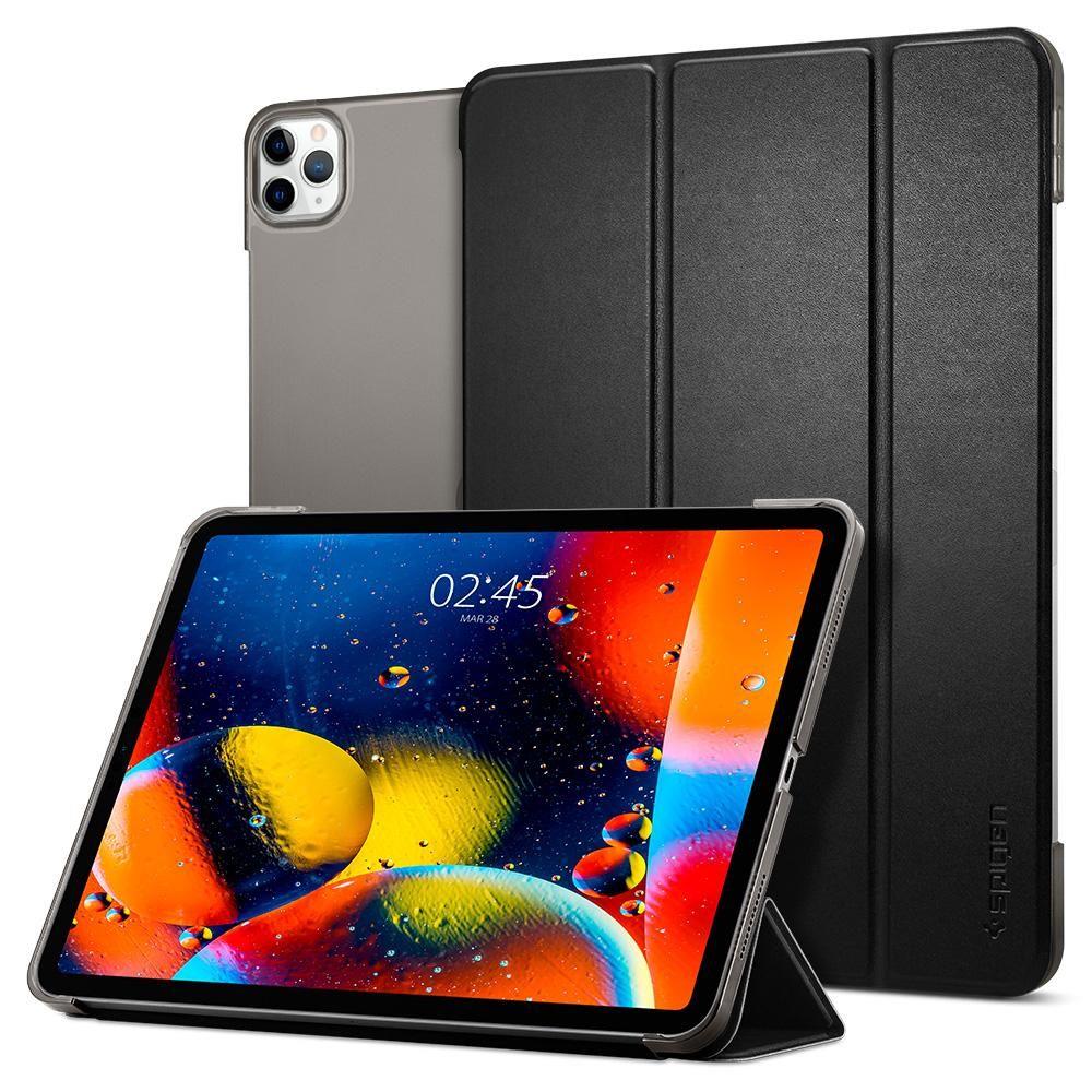 Кожен Калъф за iPad Pro 11, Spigen Smart Fold Case, Черен