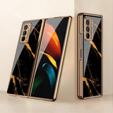Луксозен Калъф за Samsung Galaxy Z Fold 2, GKK Painting Marble Case, Златист