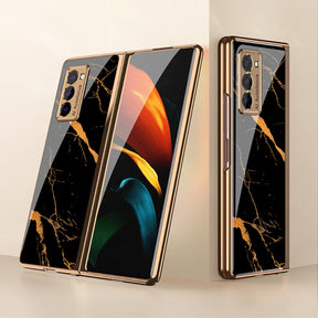 Луксозен Калъф за Samsung Galaxy Z Fold 2, GKK Painting Marble Case, Златист