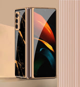 Луксозен Калъф за Samsung Galaxy Z Fold 2, GKK Painting Marble Case, Златист (2)