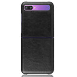 Кожен Калъф за Samsung Galaxy Z Flip, Skin Leather Case, Черен