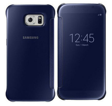 Оригинален Активен Калъф за Samsung S6 Clear View Cover Book Case Ef-Zg920bbe, Черен (2)