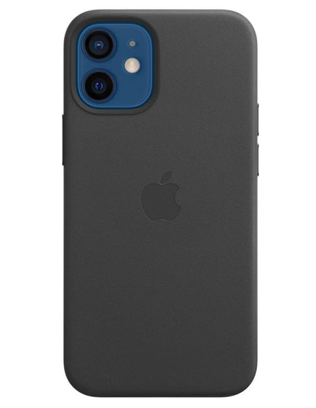 Оригинален Кожен Калъф за Apple iPhone 12 Mini, Leather Magsafe Case MHKA3ZM/A, Черен