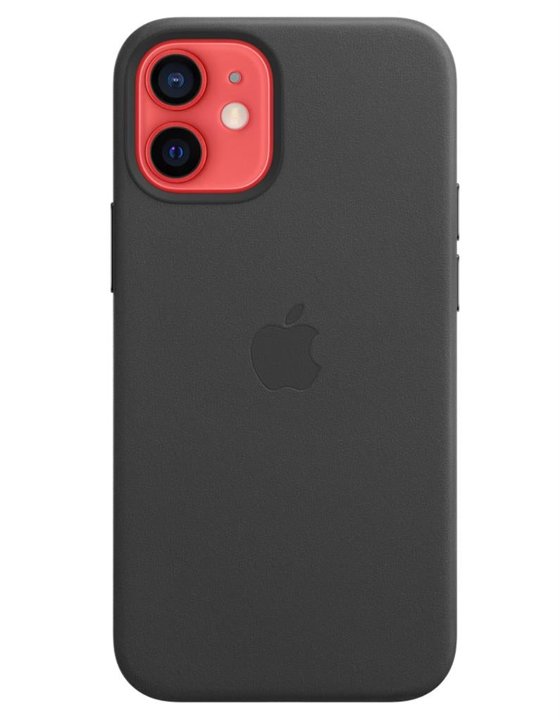 Оригинален Кожен Калъф за Apple iPhone 12 Mini, Leather Magsafe Case MHKA3ZM/A, Черен (5)