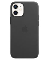 Оригинален Кожен Калъф за Apple iPhone 12 Mini, Leather Magsafe Case MHKA3ZM/A, Черен (3)