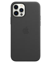Оригинален Кожен Калъф за Apple iPhone 12/Pro, Leather Magsafe Case MHKG3ZM/A, Черен (3)