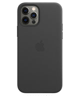 Оригинален Кожен Калъф за Apple iPhone 12 Pro Max, Leather Magsafe Case MHKM3ZM/A, Черен