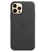 Оригинален Кожен Калъф за Apple iPhone 12/Pro, Leather Magsafe Case MHKG3ZM/A, Черен (4)