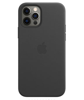 Оригинален Кожен Калъф за Apple iPhone 12/Pro, Leather Magsafe Case MHKG3ZM/A, Черен