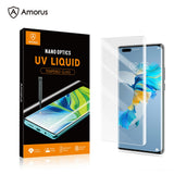 Стъклен Протектор с UV лепило за Huawei Mate 40 Pro, Amorus UV 5D Glass, Прозрачен