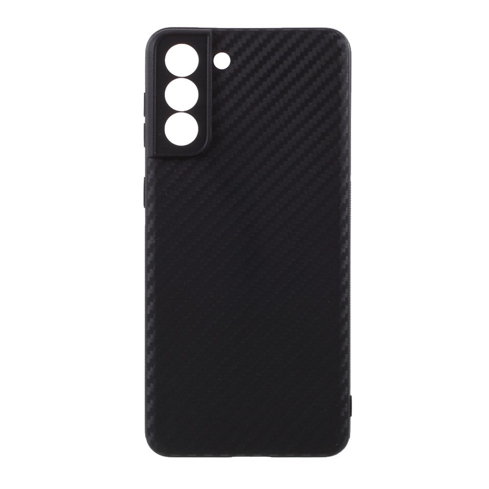 Тънък Силиконов Калъф за Samsung S21, Forcell Fiber Case, Черен