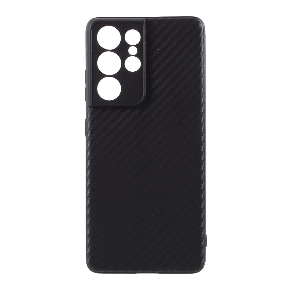 Тънък Силиконов Калъф за Samsung S21 Ultra, Forcell Fiber Case, Черен