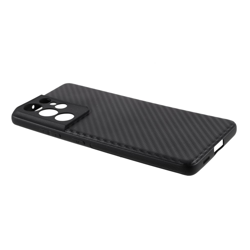 Тънък Силиконов Калъф за Samsung S21 Ultra, Forcell Fiber Case, Черен (3)