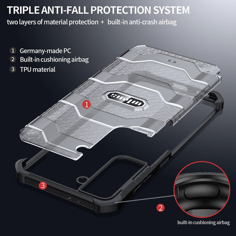 Противоударен Хибриден Калъф за Samsung S21, Explorer Triple Case, Черен (4)