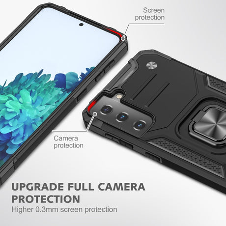 Калъф със Стойка-Пръстен за Samsung S21, Armor Style Case, Черен (6)