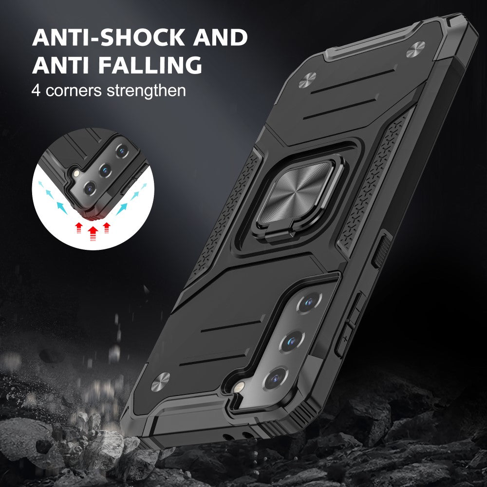 Калъф със Стойка-Пръстен за Samsung S21 Plus, Armor Style Case, Черен (5)