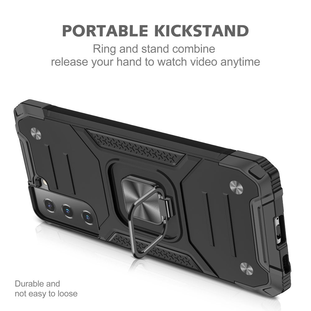 Калъф със Стойка-Пръстен за Samsung S21 Plus, Armor Style Case, Черен (2)