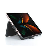 Кожен Калъф с Поставка за Samsung Z Fold 2, GKK Leather Case, Черен (6)