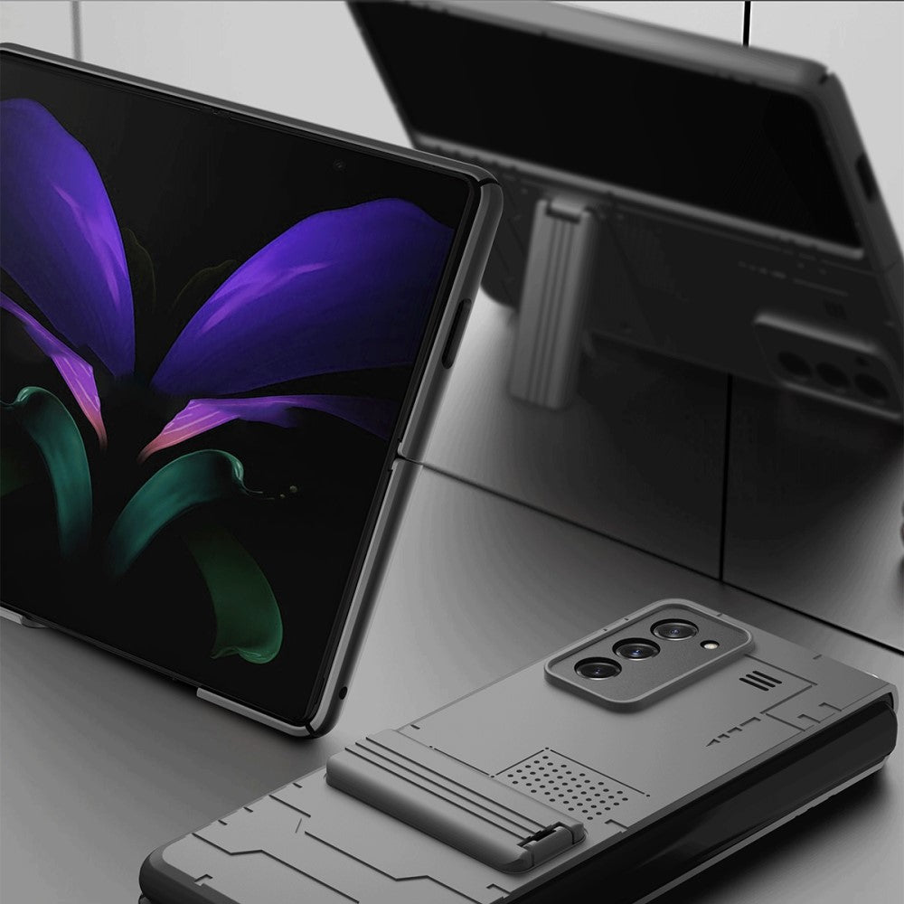 Противоударен Калъф с Поставка за Samsung Z Fold 2, GKK PC Case, Сив (5)