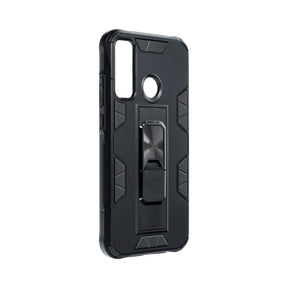 Противоударен Калъф със Стойка за Huawei P40 Lite E, Forcel Defender Case, Черен