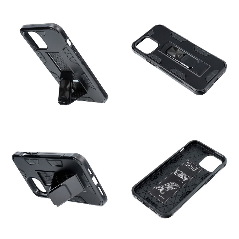 Противоударен Калъф със Стойка за Xiaomi Redmi 9A, Forcel Defender Case, Черен (5)