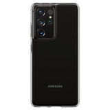 Противоударен Силиконов Калъф за Samsung S21 Ultra, Spigen Liquid Crystal Case, Прозрачен (4)