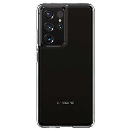 Противоударен Силиконов Калъф за Samsung S21 Ultra, Spigen Liquid Crystal Case, Прозрачен (4)