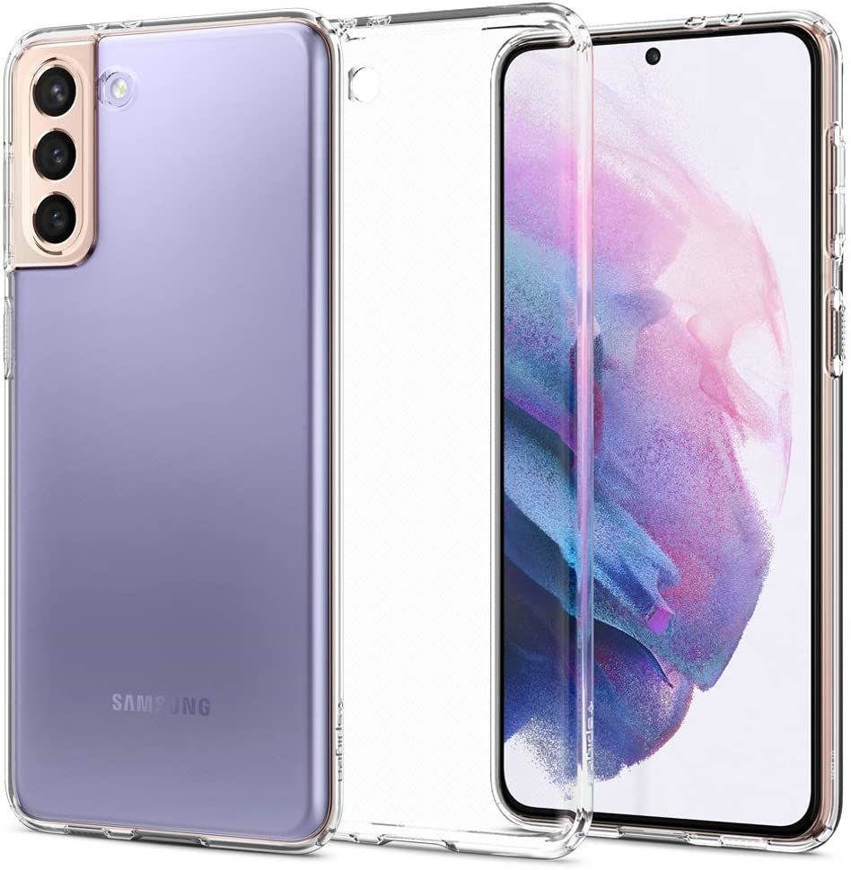 Противоударен Силиконов Калъф за Samsung S21, Spigen Liquid Crystal Case, Прозрачен