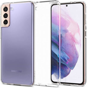Противоударен Силиконов Калъф за Samsung S21, Spigen Liquid Crystal Case, Прозрачен