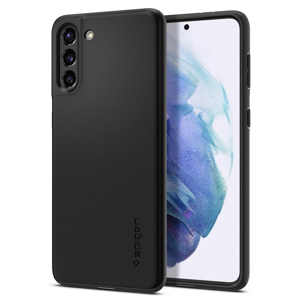 Противоударен Калъф за Samsung S21 Plus, Spigen Thin Fit Case, Черен