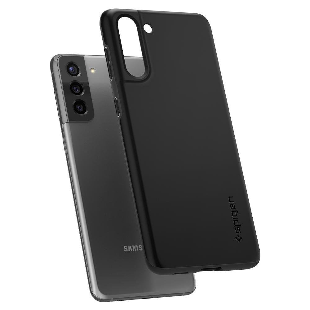 Противоударен Калъф за Samsung S21 Plus, Spigen Thin Fit Case, Черен (2)