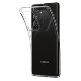 Противоударен Силиконов Калъф за Samsung S21 Ultra, Spigen Liquid Crystal Case, Прозрачен (2)