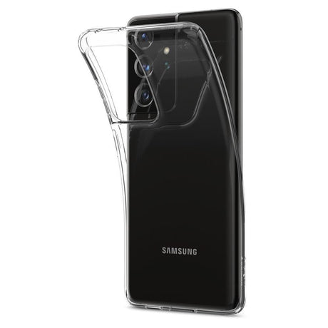 Противоударен Силиконов Калъф за Samsung S21 Ultra, Spigen Liquid Crystal Case, Прозрачен (2)