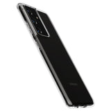 Противоударен Силиконов Калъф за Samsung S21 Ultra, Spigen Liquid Crystal Case, Прозрачен (7)