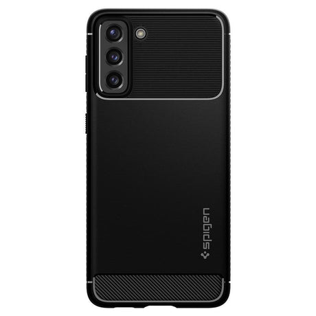 Противоударен Силиконов Калъф за Samsung S21, Spigen Rugged Armor Case, Черен (3)