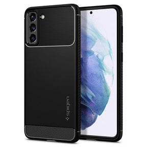 Противоударен Силиконов Калъф за Samsung S21 Plus, Spigen Rugged Armor Case, Черен