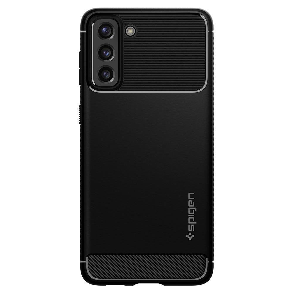Противоударен Силиконов Калъф за Samsung S21 Plus, Spigen Rugged Armor Case, Черен (3)