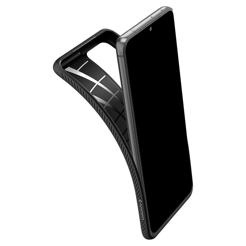 Противоударен Силиконов Калъф за Samsung S21 Ultra, Spigen Liquid Air Case, Черен (3)