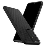 Противоударен Силиконов Калъф за Samsung S21 Ultra, Spigen Liquid Air Case, Черен (2)