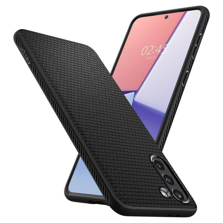 Противоударен Силиконов Калъф за Samsung S21, Spigen Liquid Air Case, Черен (2)