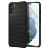 Противоударен Силиконов Калъф за Samsung S21, Spigen Liquid Air Case, Черен