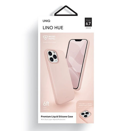 Силиконов Калъф за iPhone 12 Pro Max, Uniq Lino Hue Case, Розов (7)