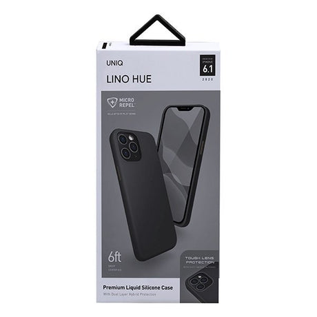 Силиконов Калъф за iPhone 12/Pro, Uniq Lino Hue Case, Черен (7)