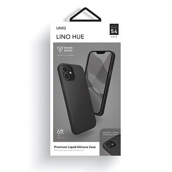 Силиконов Калъф за iPhone 12 Mini, Uniq Lino Hue Case, Черен (7)