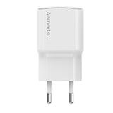 Бързо Зарядно с USB-C за iPhone, 4Smarts 220v DoublePort PD/QC 3.0 20w, Бял (3)
