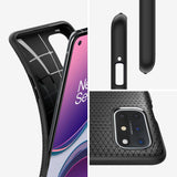 Противоударен Силиконов Калъф за за Oneplus 8T, Spigen Liquid Air Case, Черен (4)