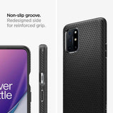 Противоударен Силиконов Калъф за за Oneplus 8T, Spigen Liquid Air Case, Черен (5)