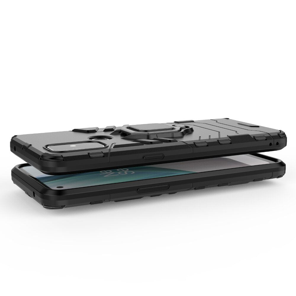 Калъф със Стойка-Пръстен за Oneplus Nord N100, Kickstand Armor Case, Черен (5)