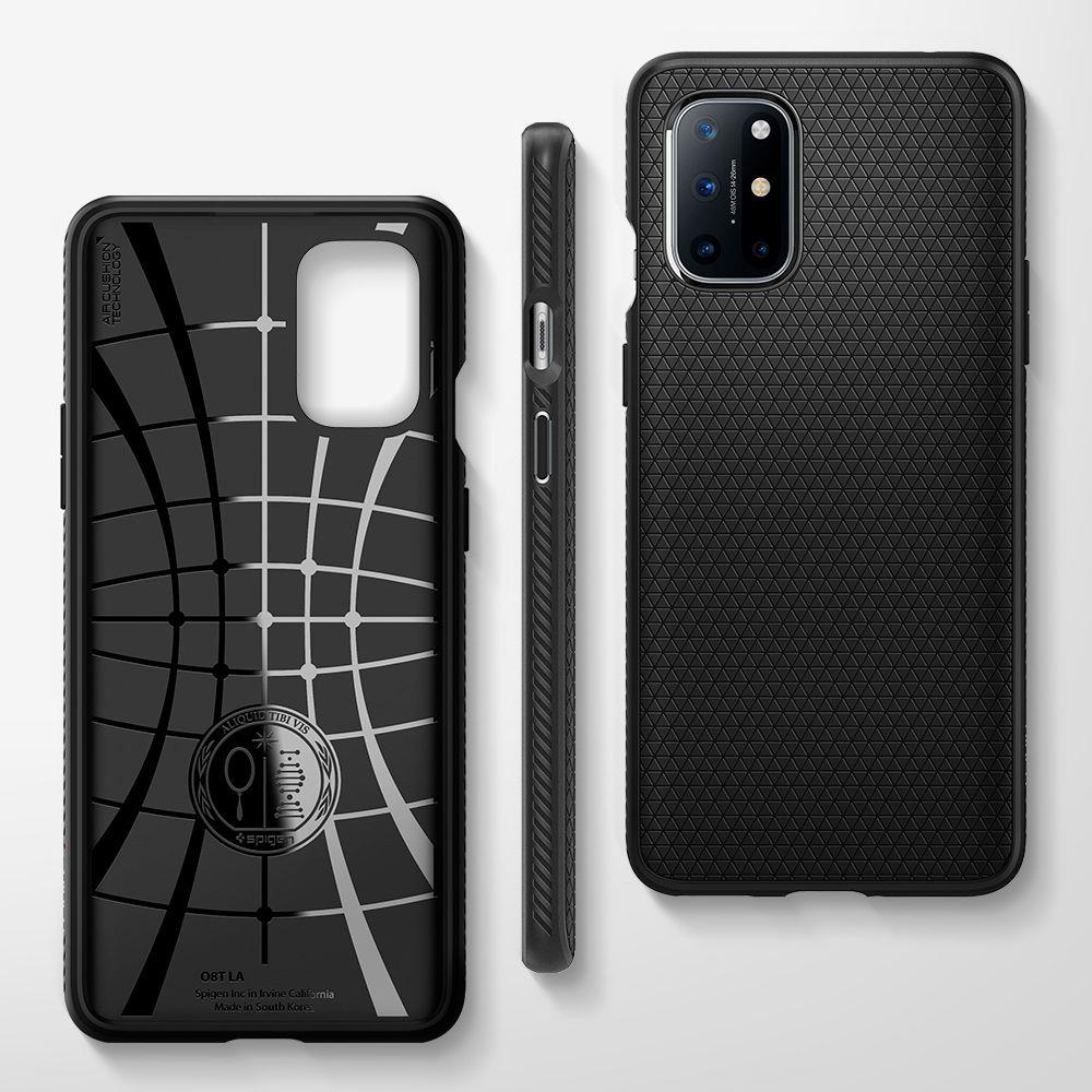 Противоударен Силиконов Калъф за за Oneplus 8T, Spigen Liquid Air Case, Черен (2)