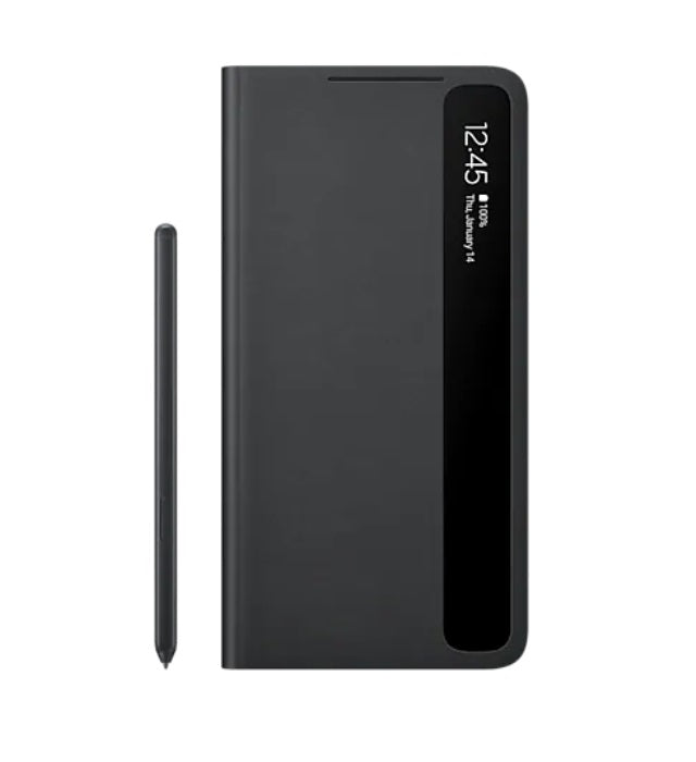 Оригинален Активен Калъф с Писалка за Samsung S21 Ultra Clear View Cover Book S Pen Case EF-ZG99PCBE, Черен